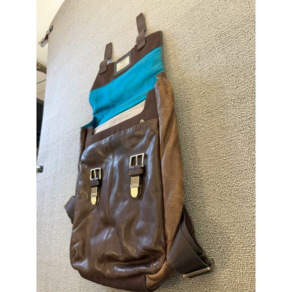 KNOMO London Hudson Men's Brown Leather Business‎ Backpack - Picture 9 of 12